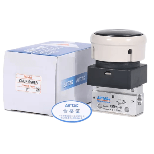 Airtac 蘑菇头按钮型机械阀-CM3PMS