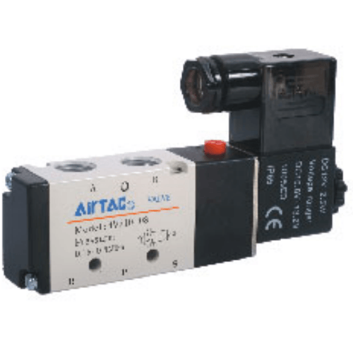 AirTAC 4V230C-08B Solenoid Valve, 5/3-way, closed center, PT1/4, DC24V, terminal entry (4V230C08B)