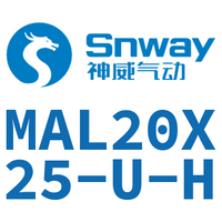 Airtac 铝合金迷你气缸-MAL20X25-U-H
