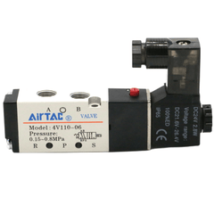 AirTAC 4V130C-06AI Solenoid Valve, 5/3-way, closed center, PT1/8, AC220V, grommet entry (4V130C06AI) — view 4