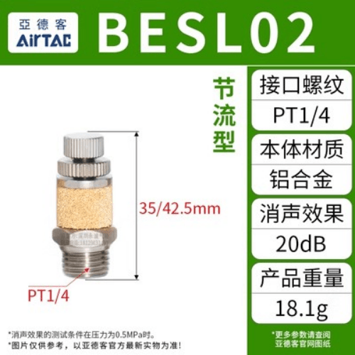 Airtac 节流型消声器-BESL02