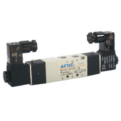 AirTAC 4V130E-06FI Solenoid Valve, 5/3-way, exhaust center, PT1/8, DC12V, grommet entry (4V130E06FI) — view 2